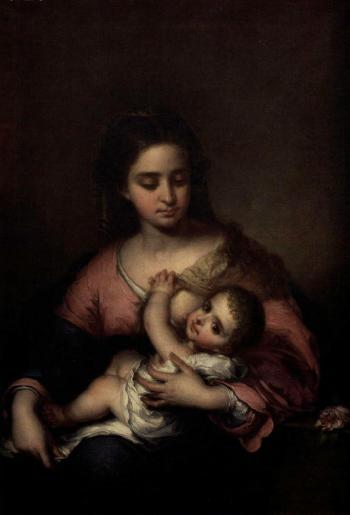 Virgin with baby by 
																	Jose Gutierrez de la Vega