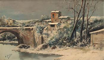 Landscape covered in snow by 
																	Antonio Jardines