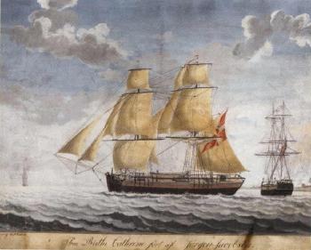 Ship's portrait Frue Birthe Cathrine by 
																	H P C Dahm