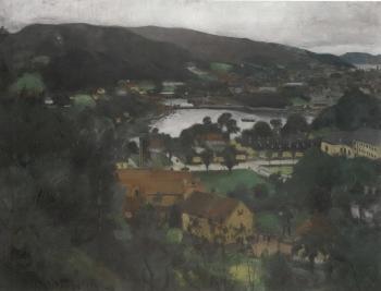 Landscape from Bjorndalen towards Laksevag by 
																	Bernt Tunold