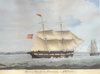 Ship's portrait Varig Vennskap of Tonsberg by 
																	H P C Dahm