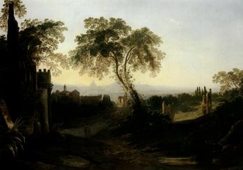 Rome from temple of Cecilia Metella by 
																	Friedrich August Elsasser