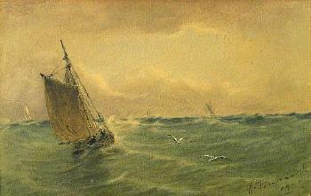 Sailboats on the sea by 
																	Alfred Villiers Farnsworth