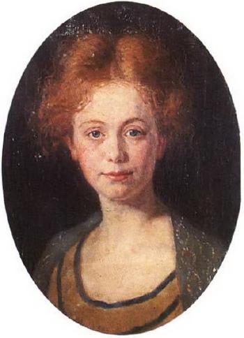 Portrait of a young woman by 
																	Arvid Aae