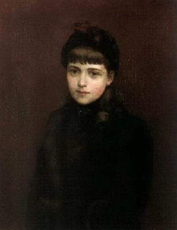 Portrait of young girl by 
																	Louis Maeterlinck