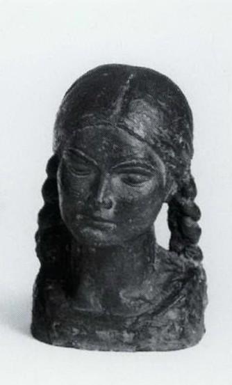 Bust of girl by 
																	Elsa Oeltjen-Kasimir