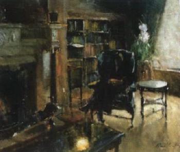 Reading in the drawing room by 
																	Bruce Yardley