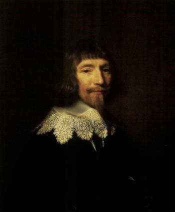 Portrait of a gentleman in a black costume by 
																	Abraham de Vries