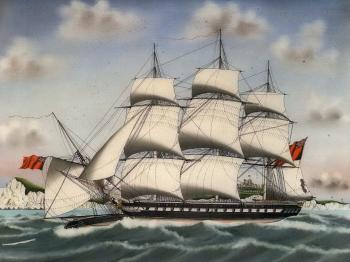 H.M.S Castor running down the Cameleon cutter of Dover by 
																	Petrus Nefors