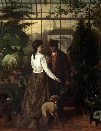 In the palmhouse by 
																	Edovard Quitton
