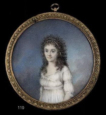 Young lady with pearls in her hair by 
																	Domenico Vantini