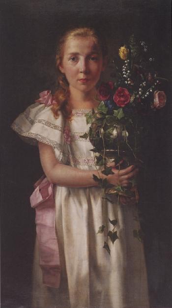 Girl with flowers by 
																	Georgios Oeconomou