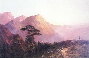 Highland landscape at dusk, through the Pass of Glencoe by 
																	Aubrey Ramus