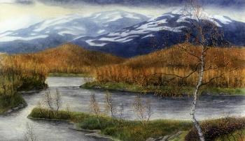 Northern winter landscape by 
																	Per Julius