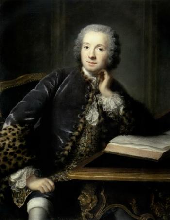 Portrait of unknown gentleman seated at desk by 
																	Jacques-Andre-Joseph-Camelot Aved