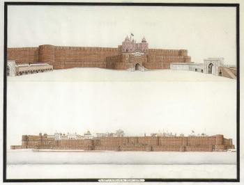 Fort of Agra, with Delhi Gate by 
																	 Agra School