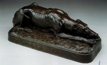 Reclining greyhound by 
																	 Val d'Osne Foundry