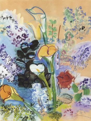 Le bouquet aux arums by 
																	Raoul Dufy
