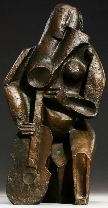Femme assise au luth by 
																	Ossip Zadkine