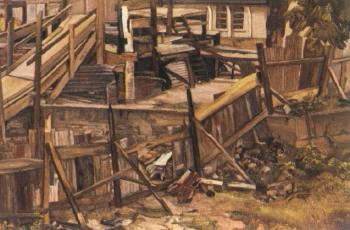 Factory in North London by 
																			Lucian Freud