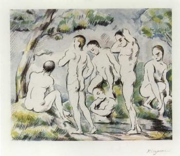 Les baigneurs by 
																	Paul Cezanne
