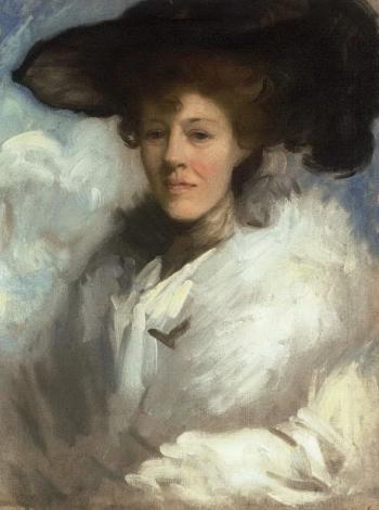 Portrait of the artist's wife, late Dame Katherine Furse by 
																	Charles Wellington Furse