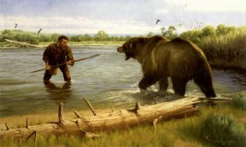 Captain Lewis and the grizzly by 
																	Ken Laager