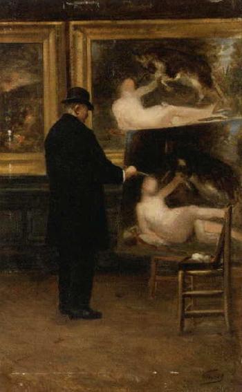 Self portrait, copying a painting by Bouguereau by 
																	Georges Louis Hyon