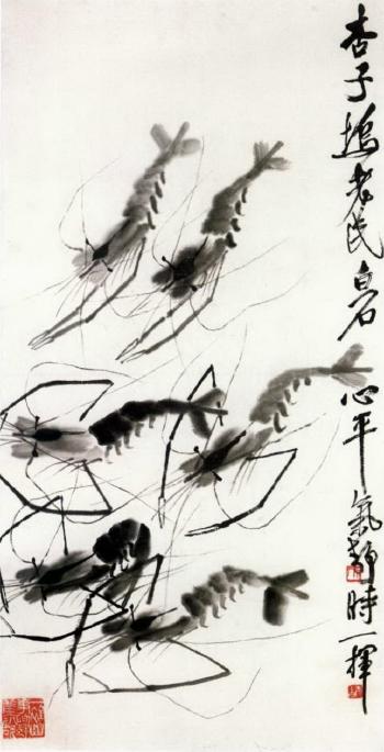 Prawns by 
																	 Qi Baishi
