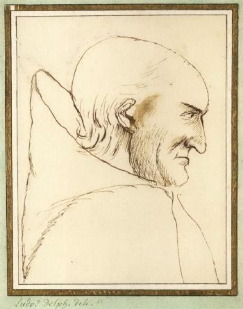 Caricature d'homme en buste, habille en moine Franciscain by 
																	Louis Dauphin de France