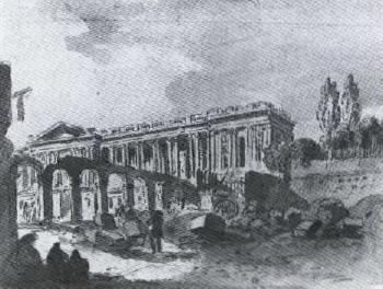 Clearing of the Colonnade du Louvre and demolition of the Hotel Rouille by 
																			Pierre Antoine Demachy