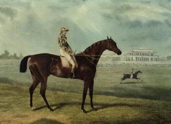 Winner of the Doncaster St. Leger. William Scott up. Matilda 1827, with James Robinson. Roudon by 
																	George Veal