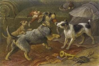 Scenes with dogs and kittens by 
																			August Specht