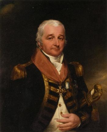 Portrait of Vice Admiral Sir William H Essington in naval uniform by 
																	John James Halls
