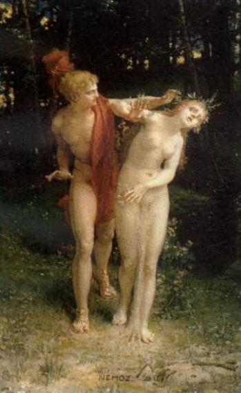 Apollo and Daphne by 
																	Jean Baptiste Augustin Nemoz