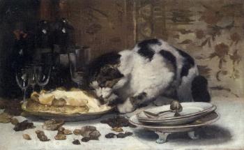Cat who got the cream by 
																	Alfred Puissant