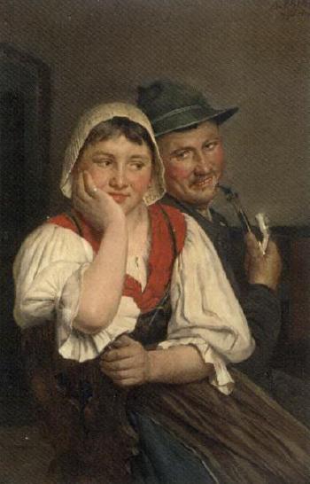 Bavarian courtship by 
																	August Frind