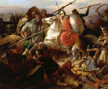 Cavalry skirmish at the battle of Grunwald by 
																	Eduard von Engaerth