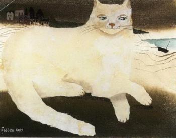 Cat along the shore by 
																	Mary Fedden