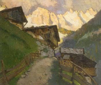 Grodner-tal, with Alps beyond by 
																	Julius von Kaan-Albest