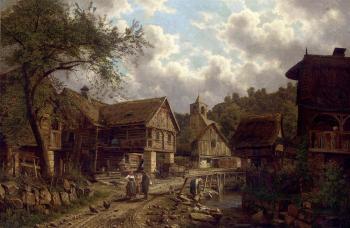 Village life by 
																	Friedrich Hawranek