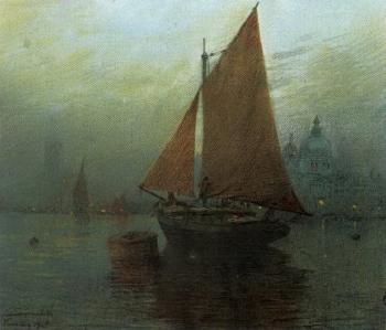 Fishing boats off Venice by 
																	Konrad von Supanchich