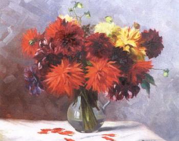 Bunch of flowers in glass jug by 
																	Robert Voit