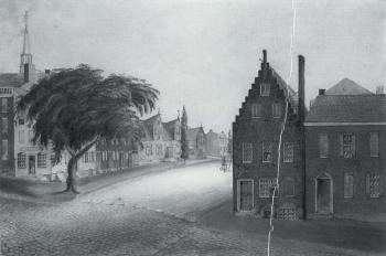 North Pearl and State Street, at and near the corner, as it was 1814 by 
																	James Eights