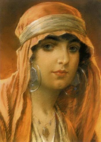 Portrait of young lady in oriental dress by 
																	Kamil Vladislav Muttich