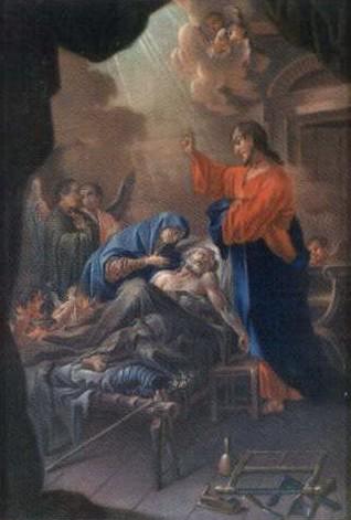 Death of St Joseph with Mary and Jesus by 
																	Georg Albert Punz