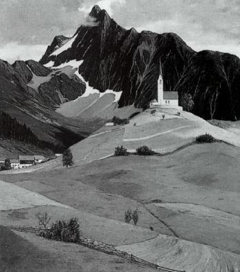 Chapel in mountain landscape by 
																	Otto Neustaedtl