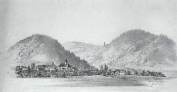 Landscape of Steiermark, pilgrimage town by 
																	Franz Emphinger