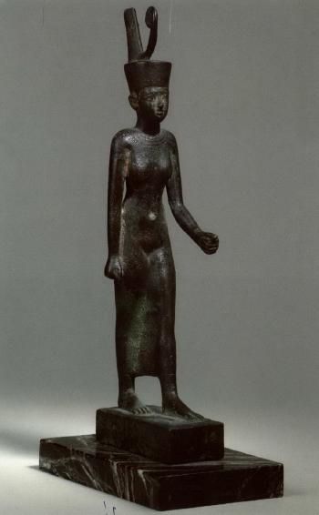 Bronze figure of goddess Neith by 
																	 Egyptian School
