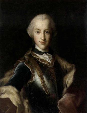 Portrait of young prince with armour and ermine cloak by 
																	Michael Christoph Emanuel Hagelgans